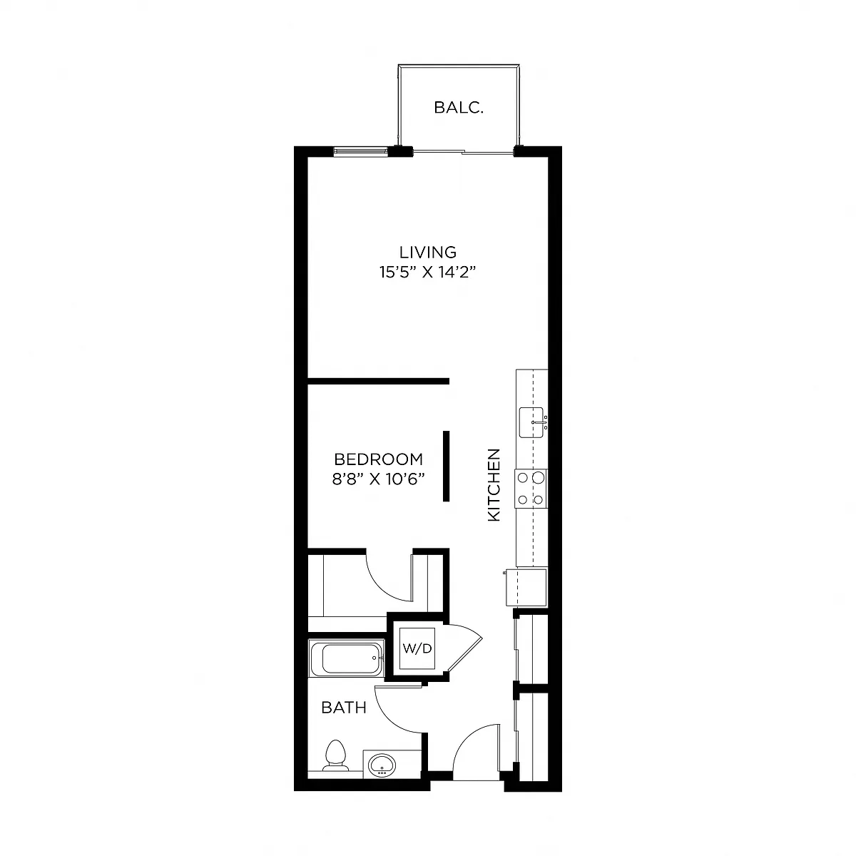 Floor plan Open 1x1 B4