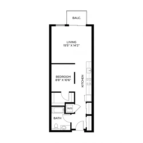 Floor plan Open 1x1 B4