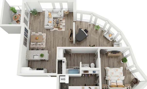 1 Bed + Den / 1 Bath - 1,071 SF 1 Bed + Den / 1 Bath - 1,071 SF