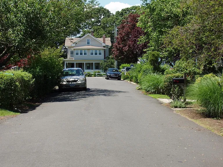 Looking up the street.