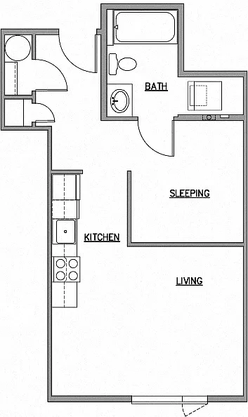 Floor plan Open One Bedroom A