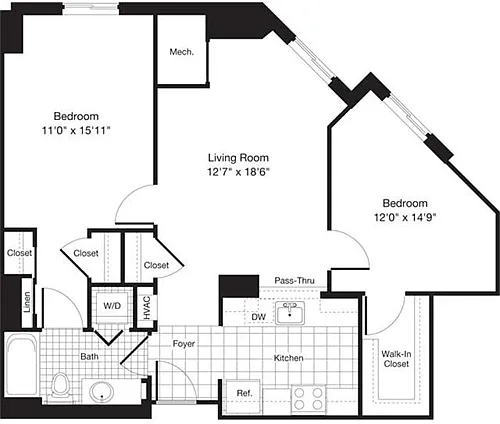 Floor plan 2 Bedrooms F