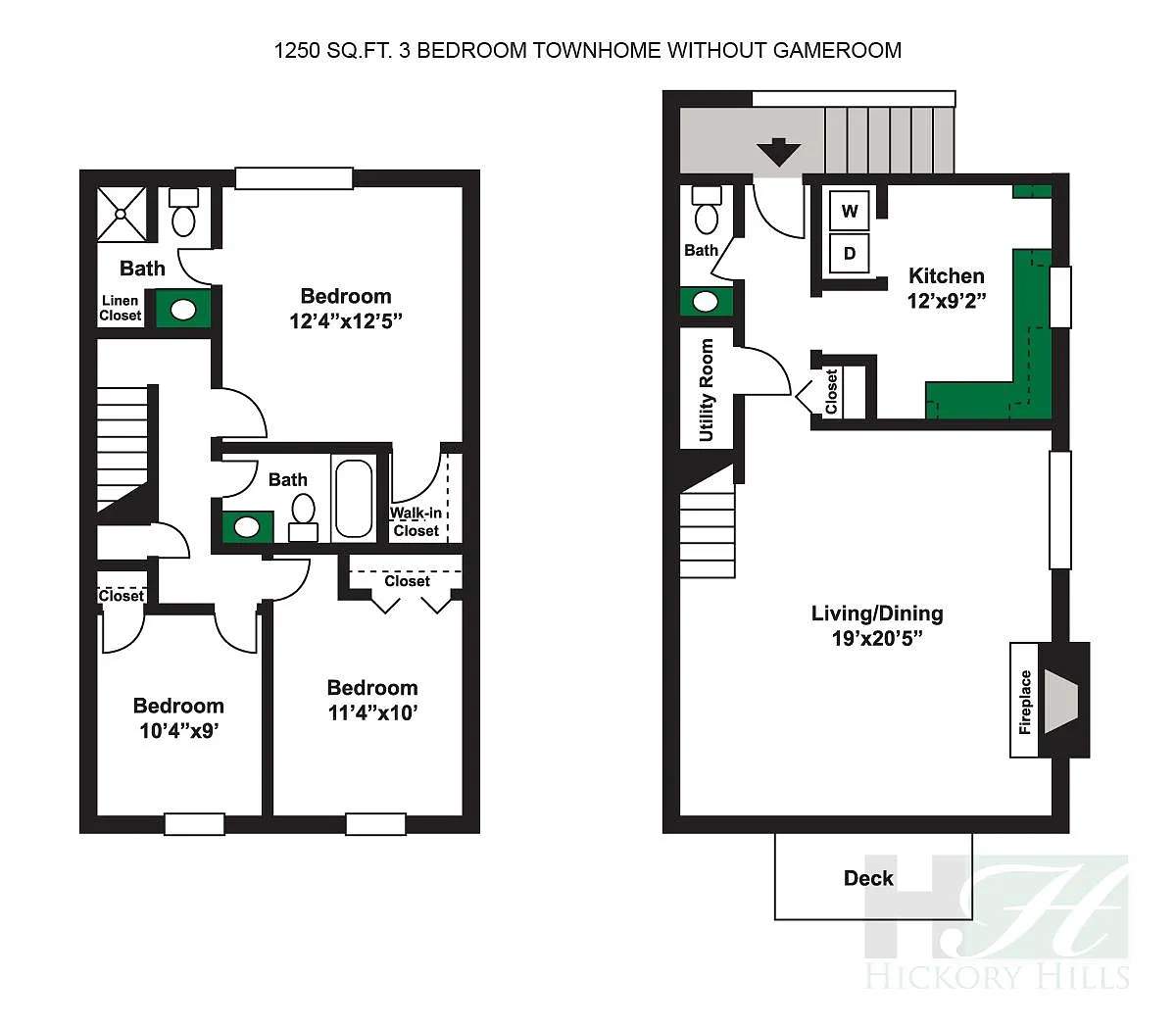 Floor plan 3 Bedroom 2.5 Bath