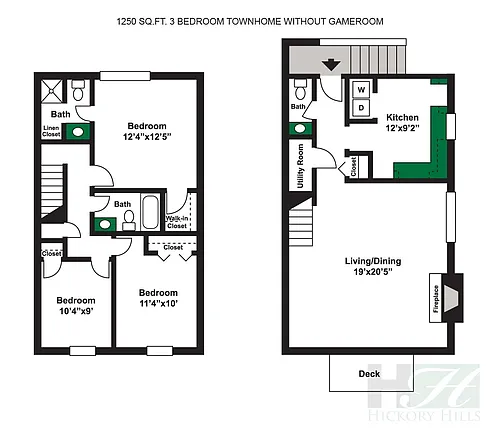 Floor plan 3 Bedroom 2.5 Bath