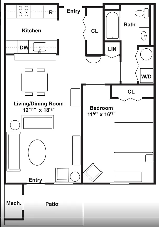 Floor plan 1 Bedroom