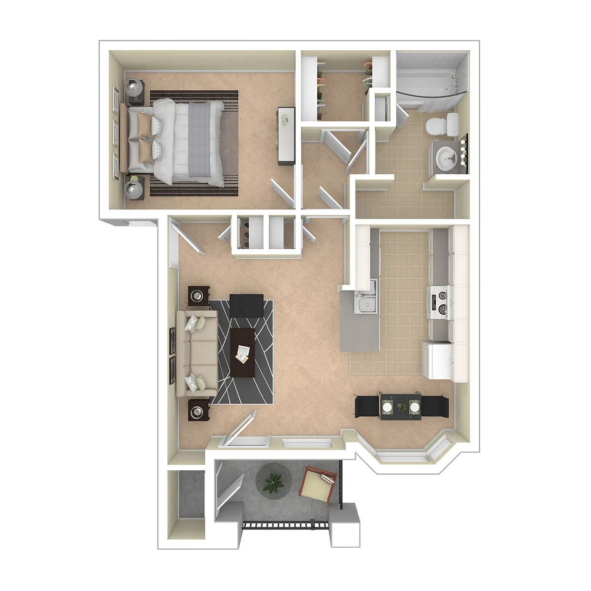 Floor plan Premium 1x1
