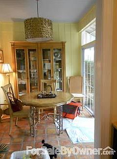 View from kitchen to dining area