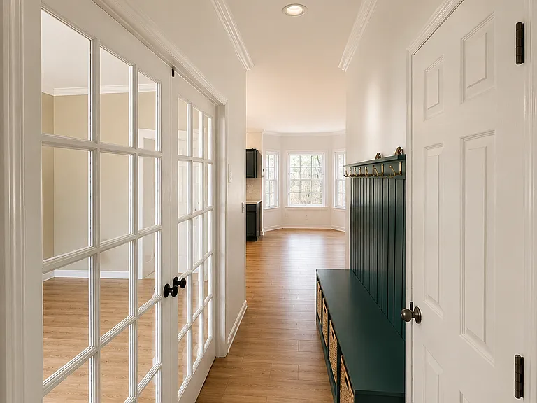 View inside from front door to back of house