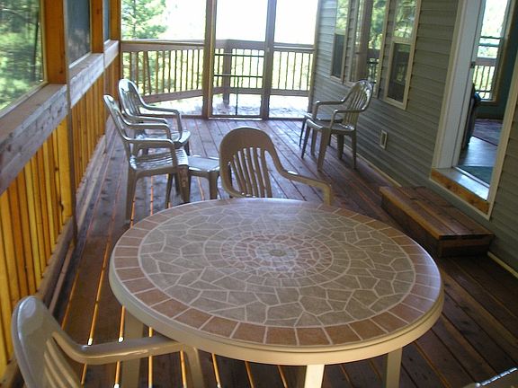 west view inside porch