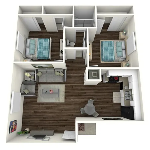 Floor plan 2 Bedroom 1.5 Bath