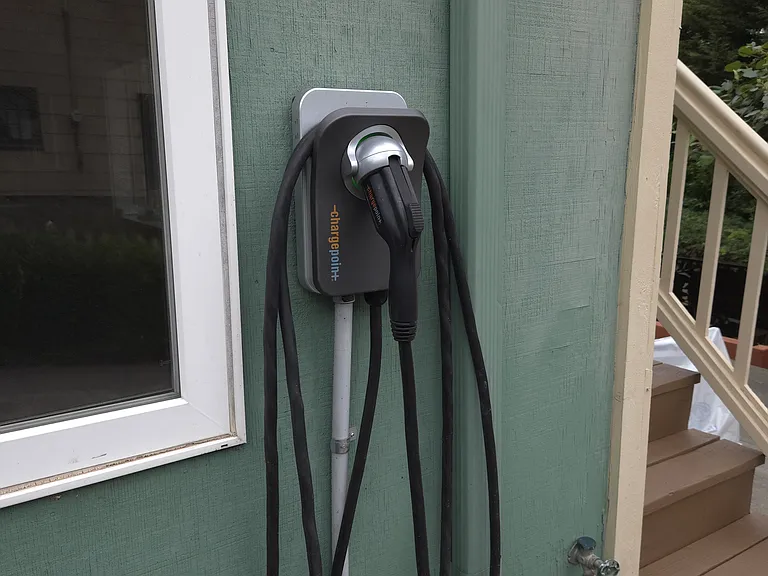 The available off street parking is right next to the EV Charger.