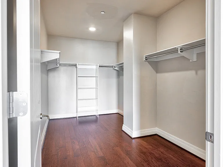 Spacious walk- in closets