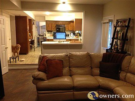 Kitchen opens up to hugh family room
