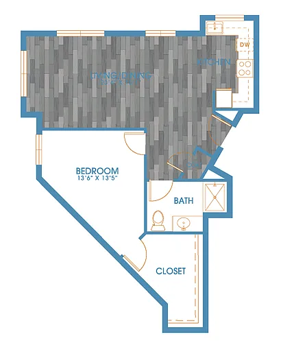 Floor plan 1X1 H