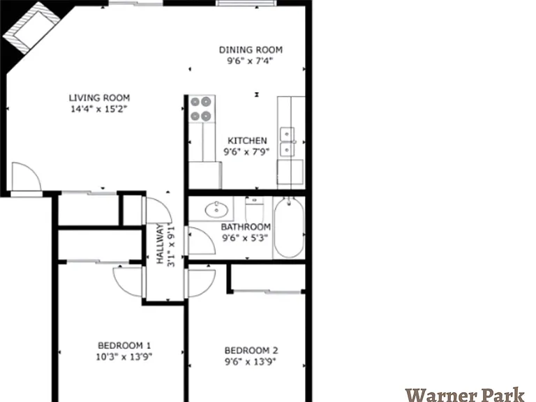2x1 l 800 sq ft l Warner Park 2x1 l 800 sq ft l Warner Park