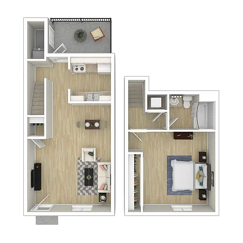 Floor plan 1 BR- Espresso Finish