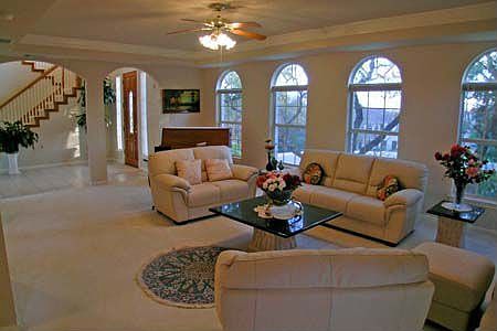 Living room with wall of windows
