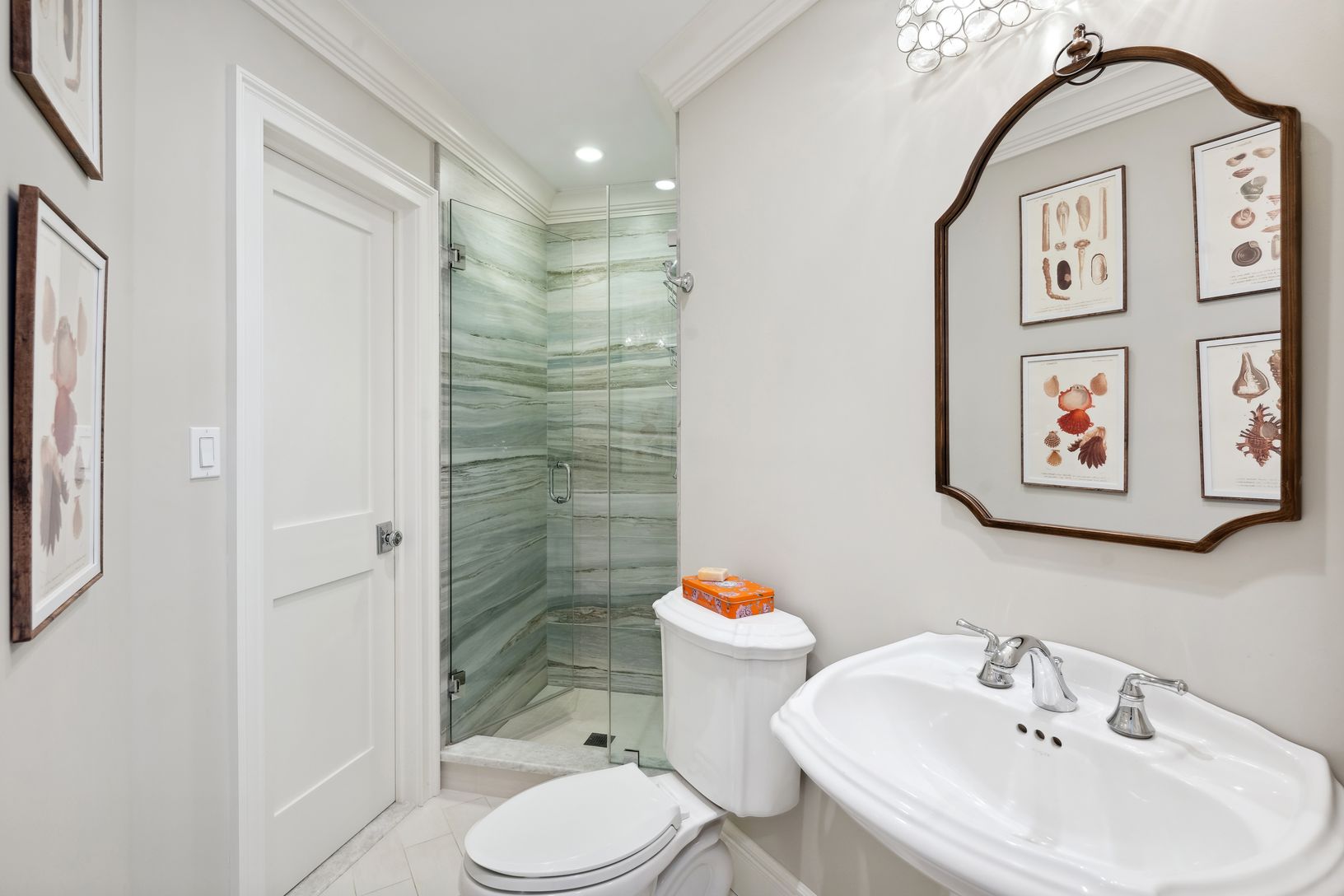  Full Bathroom with Glass Shower on First Floor