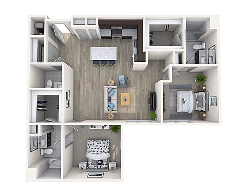 Floor plan Two Bedroom B2K