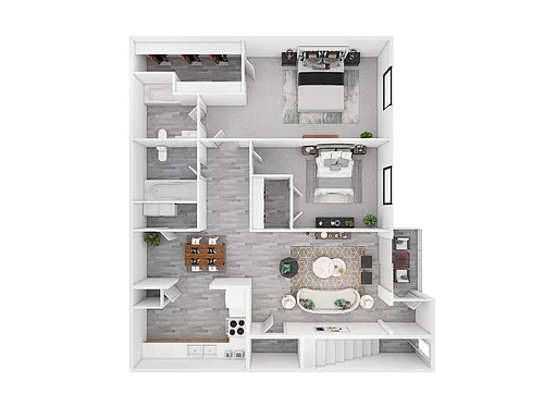 Floor plan Two Bedroom Two Bath