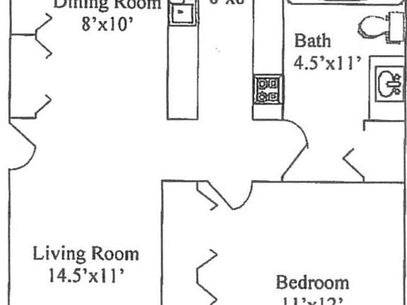 1 bedroom floor plan