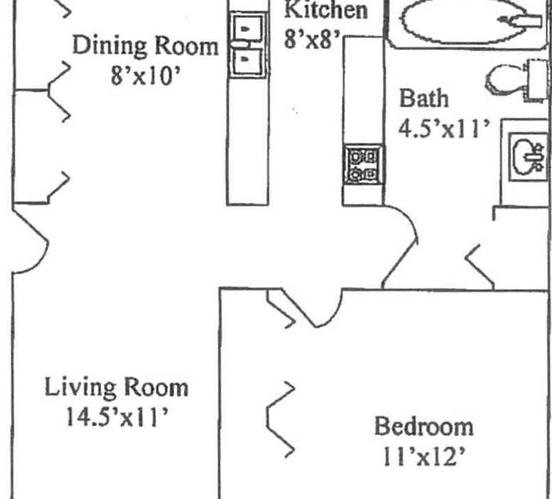1 bedroom floor plan