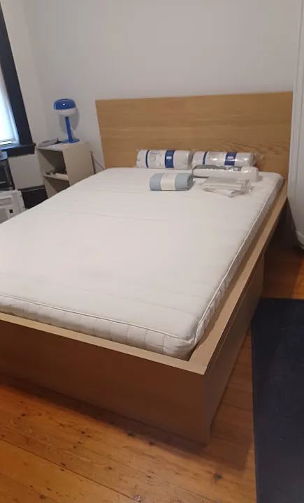 New queen mattress and Bedframe with headboard and underneath Drawers