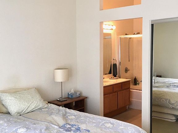 master bedroom and bathroom