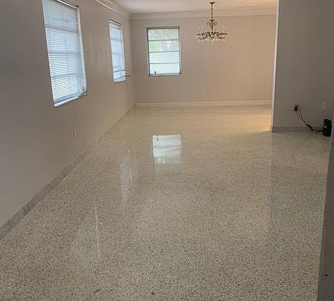 Living and formal dining rooms from front entrance