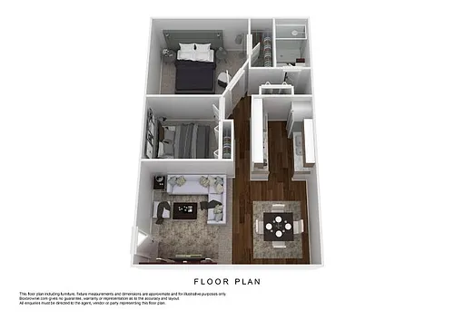 Floor plan 2 Bedroom 1 Bath