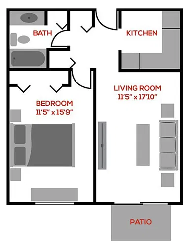 Floor plan 1 BR Floorplan