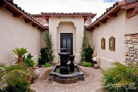 Inviting entry courtyard
