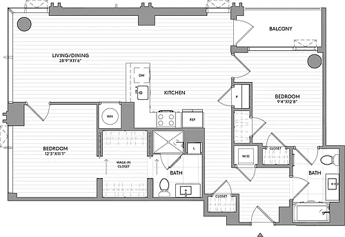 Floor plan 2-Bed-2-Bath-BC4