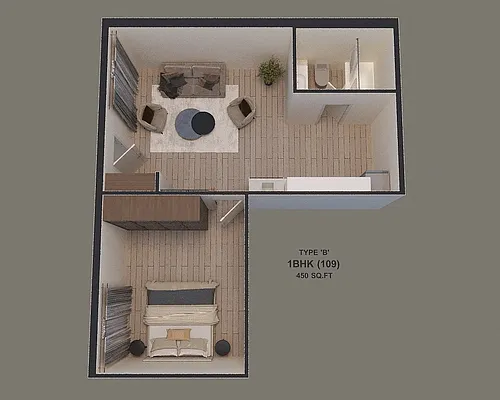 Floor plan 1 Bed 1 Bath