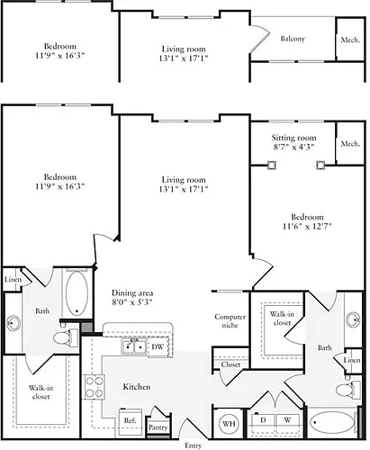 Floor plan 2 Bedrooms C