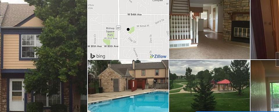 community pool and outside of townhouse