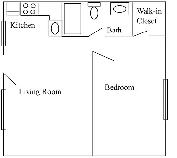 Floor plan 1 BED 1 BATH