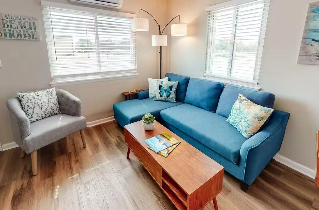 Beautifully appointed with all new furnishings. Living room couch pulls out for extra space for guests!