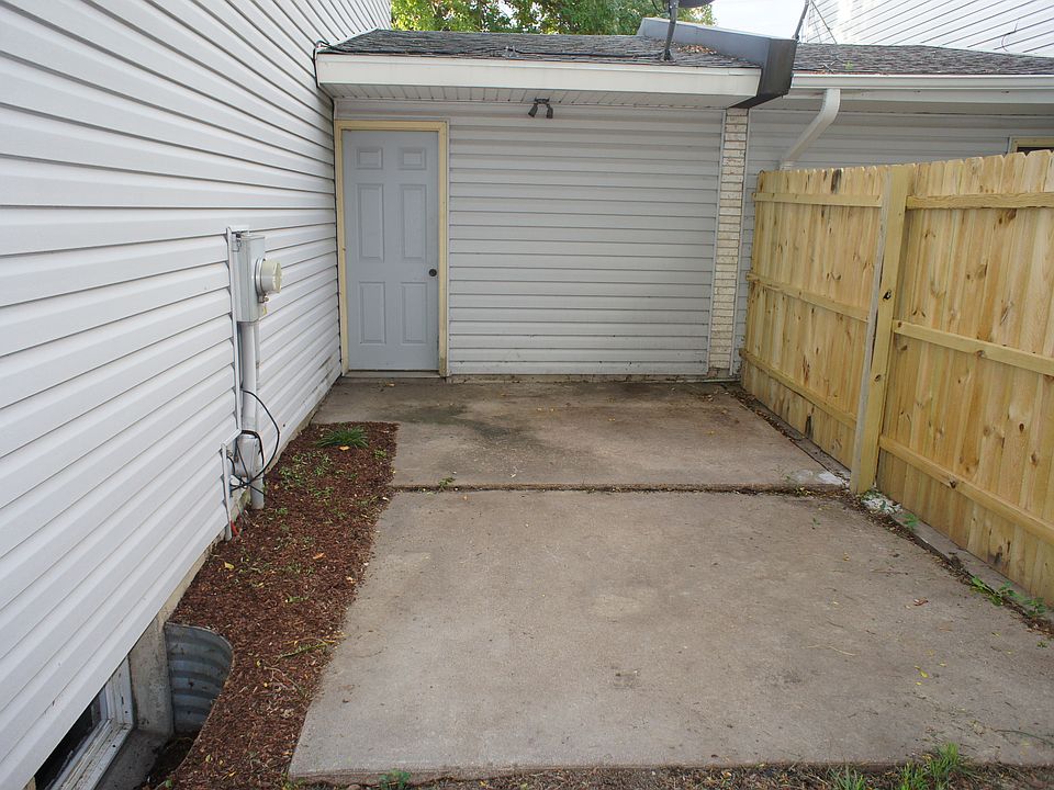 Back patio & attached garage
