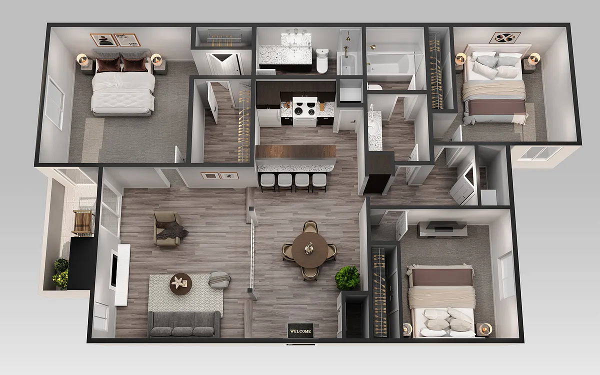 Floor plan Upgraded- 3 Bedroom 2 Bath