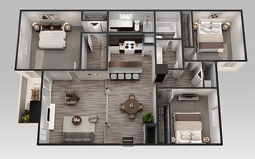Floor plan Upgraded- 3 Bedroom 2 Bath
