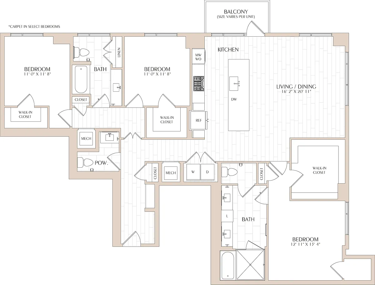 Floor plan 3 Bed/2.5 Bath-C03
