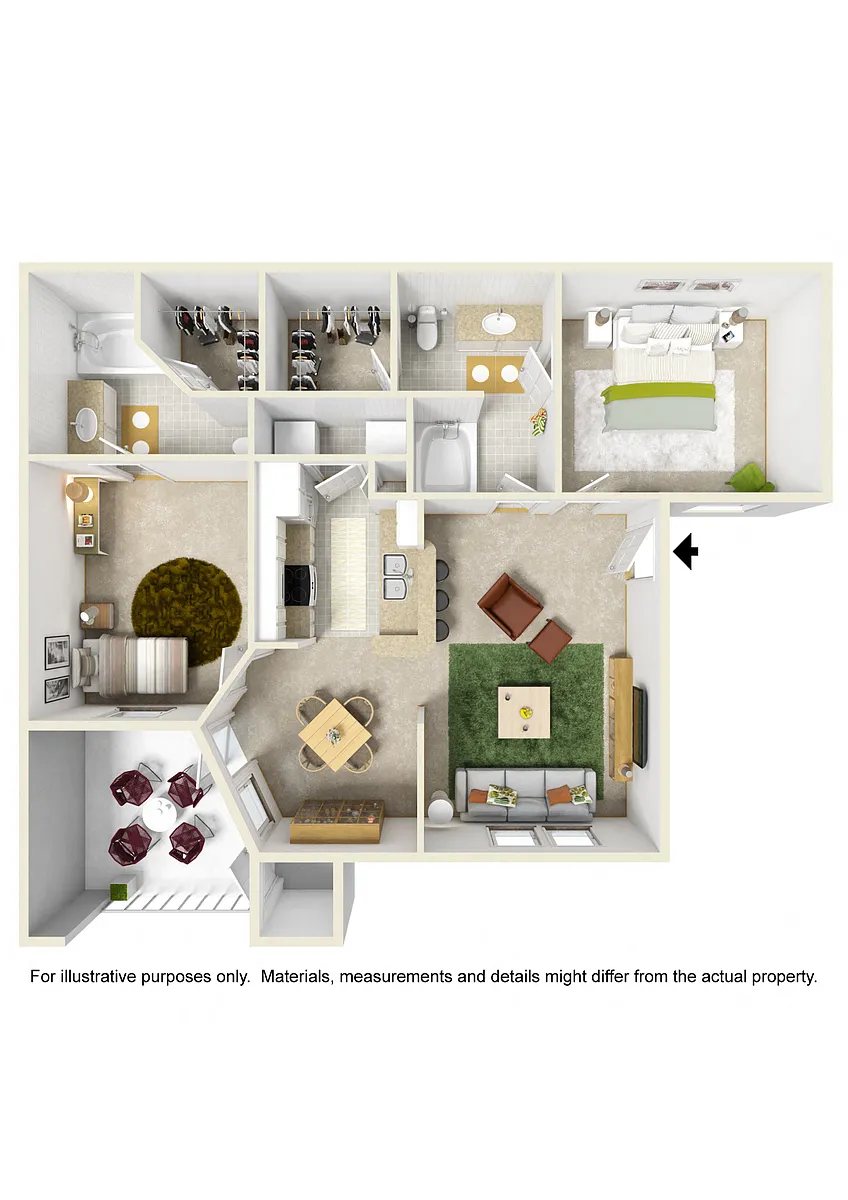 Floor plan 2 Bedroom 2 Bath