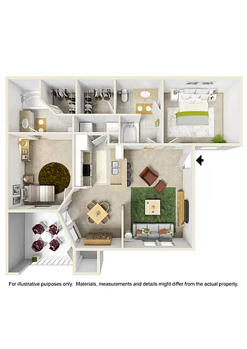 Floor plan 2 Bedroom 2 Bath