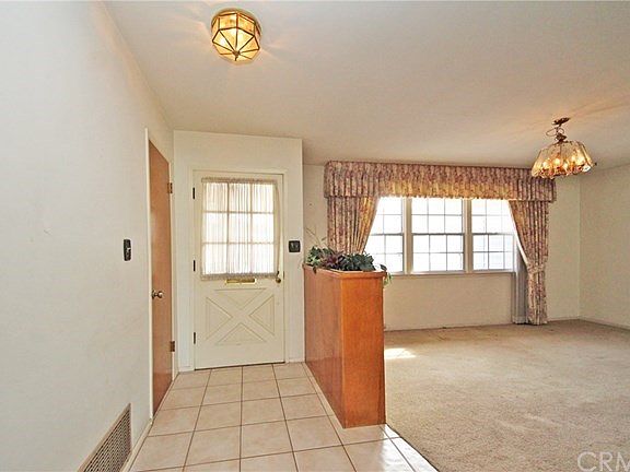 Detail of the entryway and living room