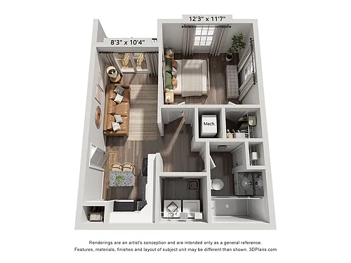 Floor plan 1 Bedroom