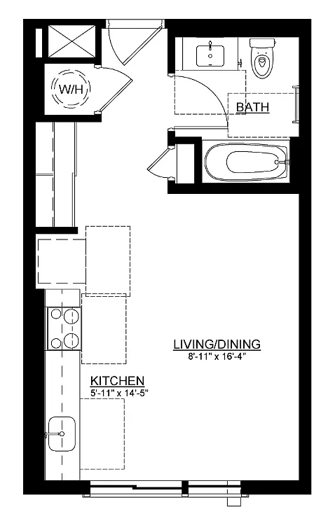 Floor plan Studio Type E