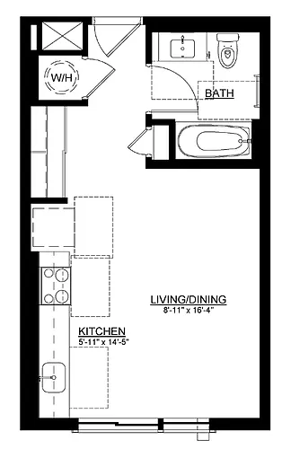 Floor plan Studio Type E