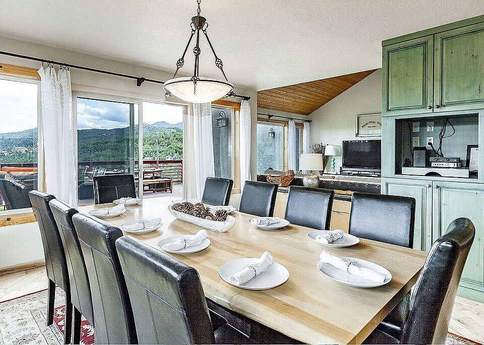 Dining area opens to deck