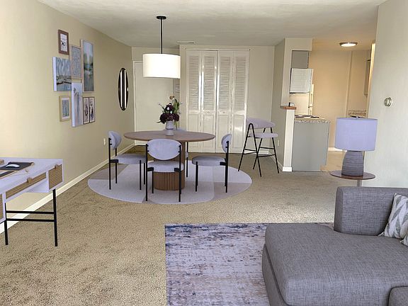 Dining space and plenty of space for desk to work from home!